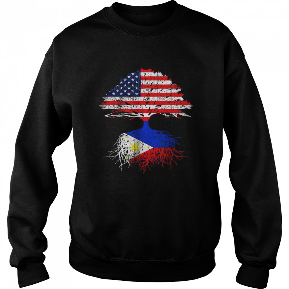 Filipino Roots American Grown Philippines Usa Tree Flag Shirt 3 » Cool Gifts for You - Mfamilygift Filipino Roots American Grown Philippines Usa Tree Flag Shirt 3
