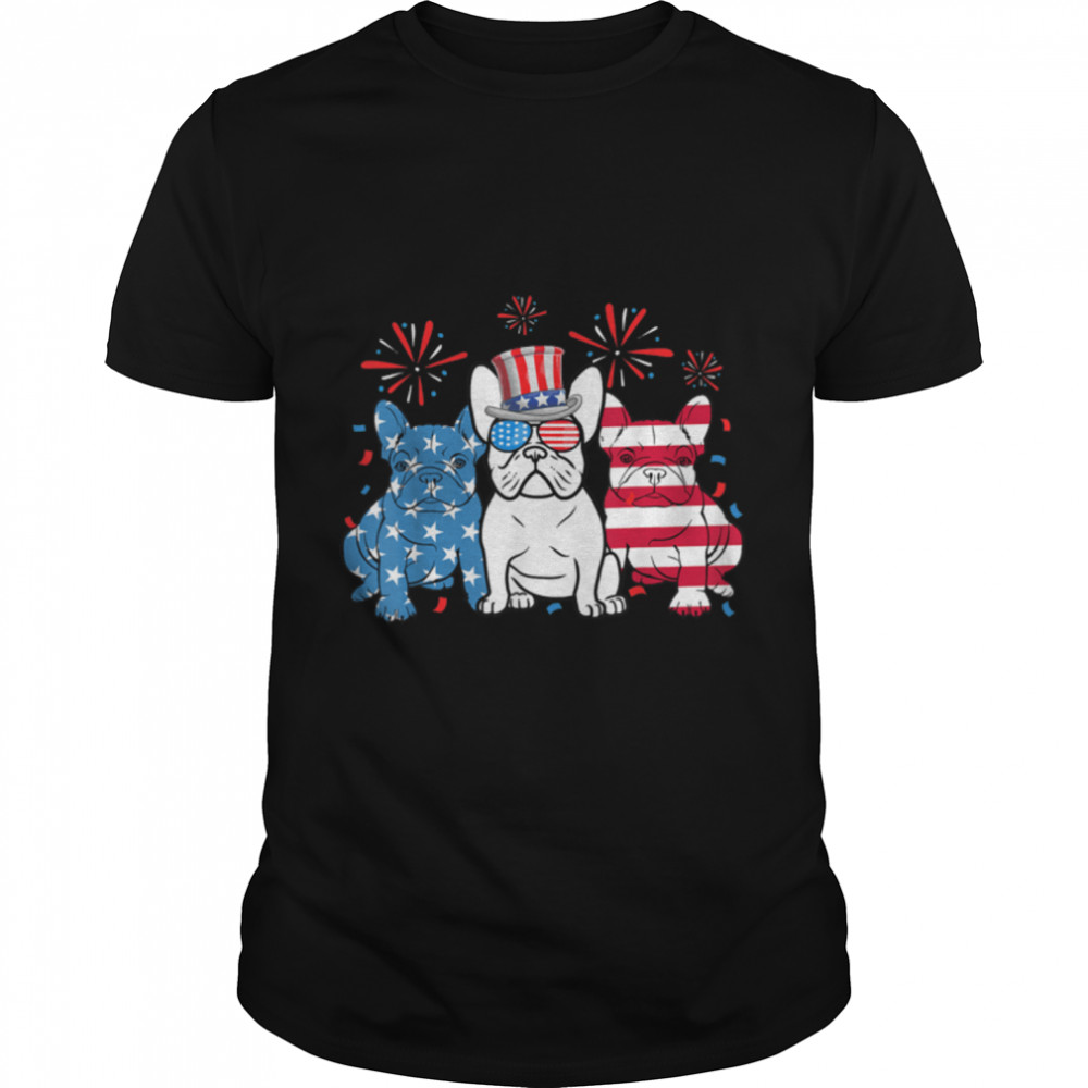 French Bulldog 4Th Of July American Flag Funny Dog Lover T-Shirt B09znws6sm