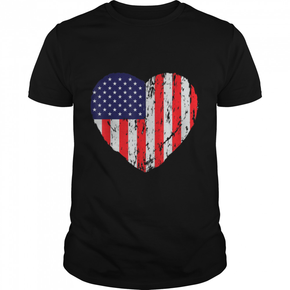 Heart American Patriotic Armed Forces Usa Flag Memorial Day T-Shirt B09zpc86x1