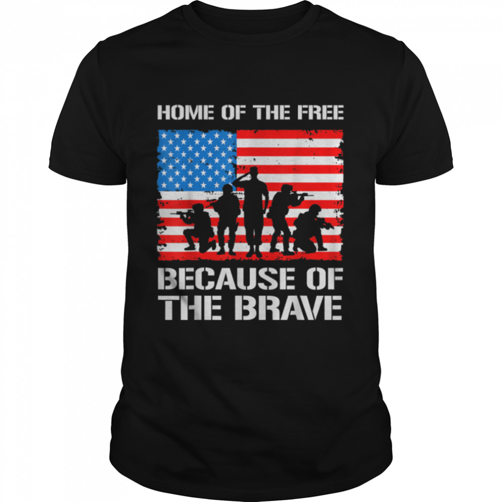 Home Of The Free Because Of The Brave U.S. Flag T-Shirt B09znpsc1q