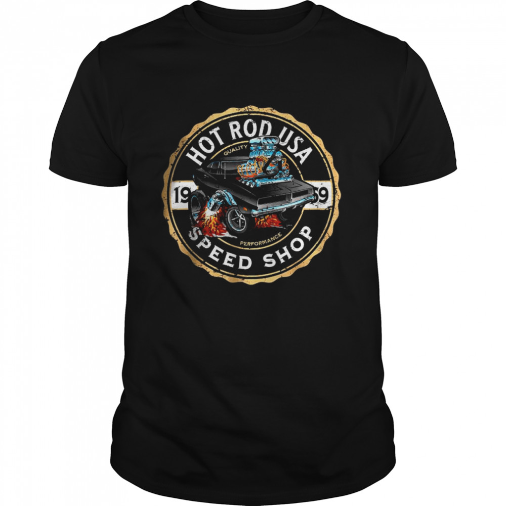 Hot Rod Usa Classic Muscle Car Cartoon Distressed Design T-Shirt Hot Rod Usa Classic Muscle Car Cartoon Distressed Design T-Shirt