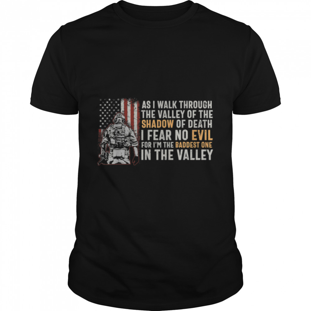 I Fear No Evil Veteran U.S. Flag Soldier T-Shirt B09znkn6dk