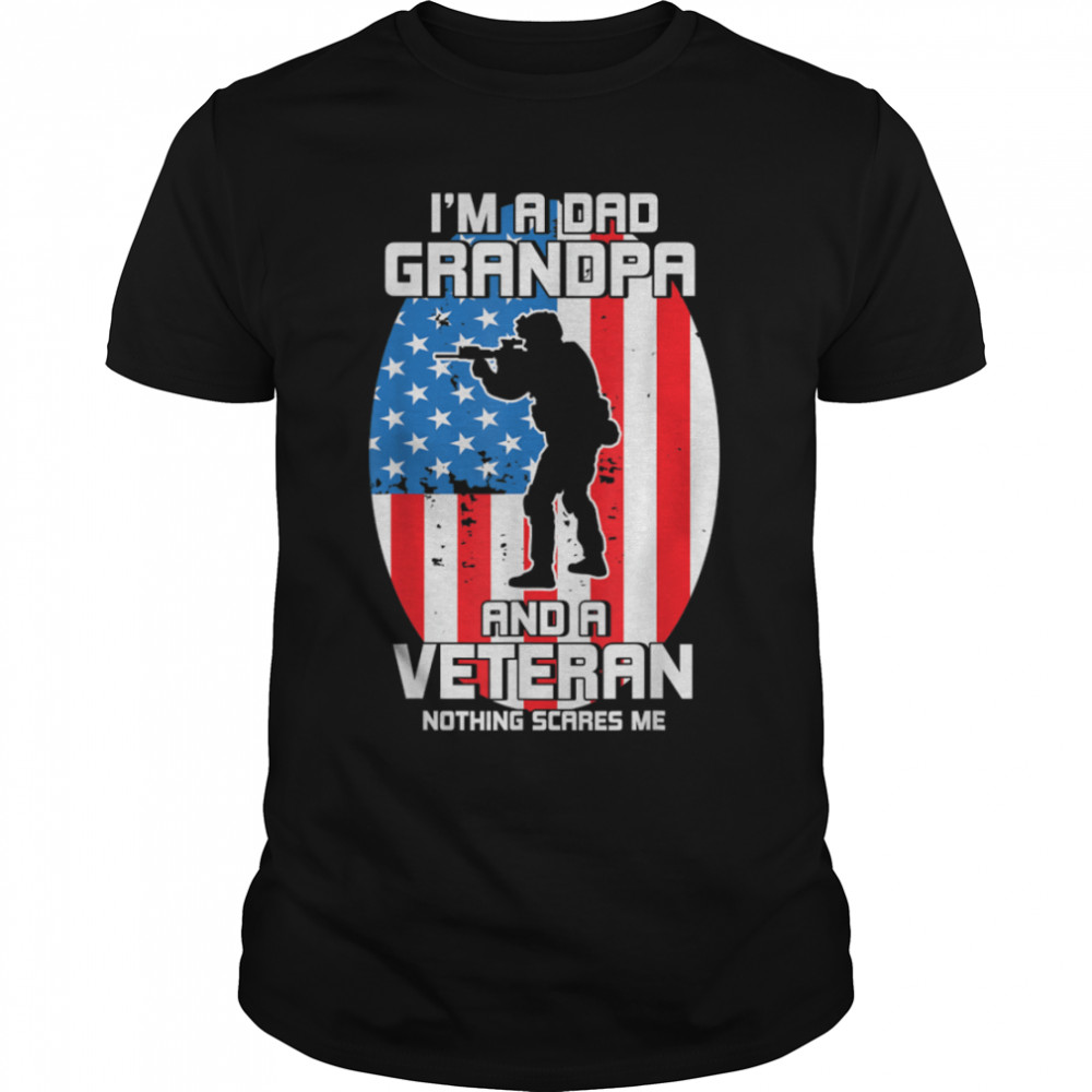 I’M A Dad Grandpa And A Veteran U.S. Flag T-Shirt B09znxp5q2