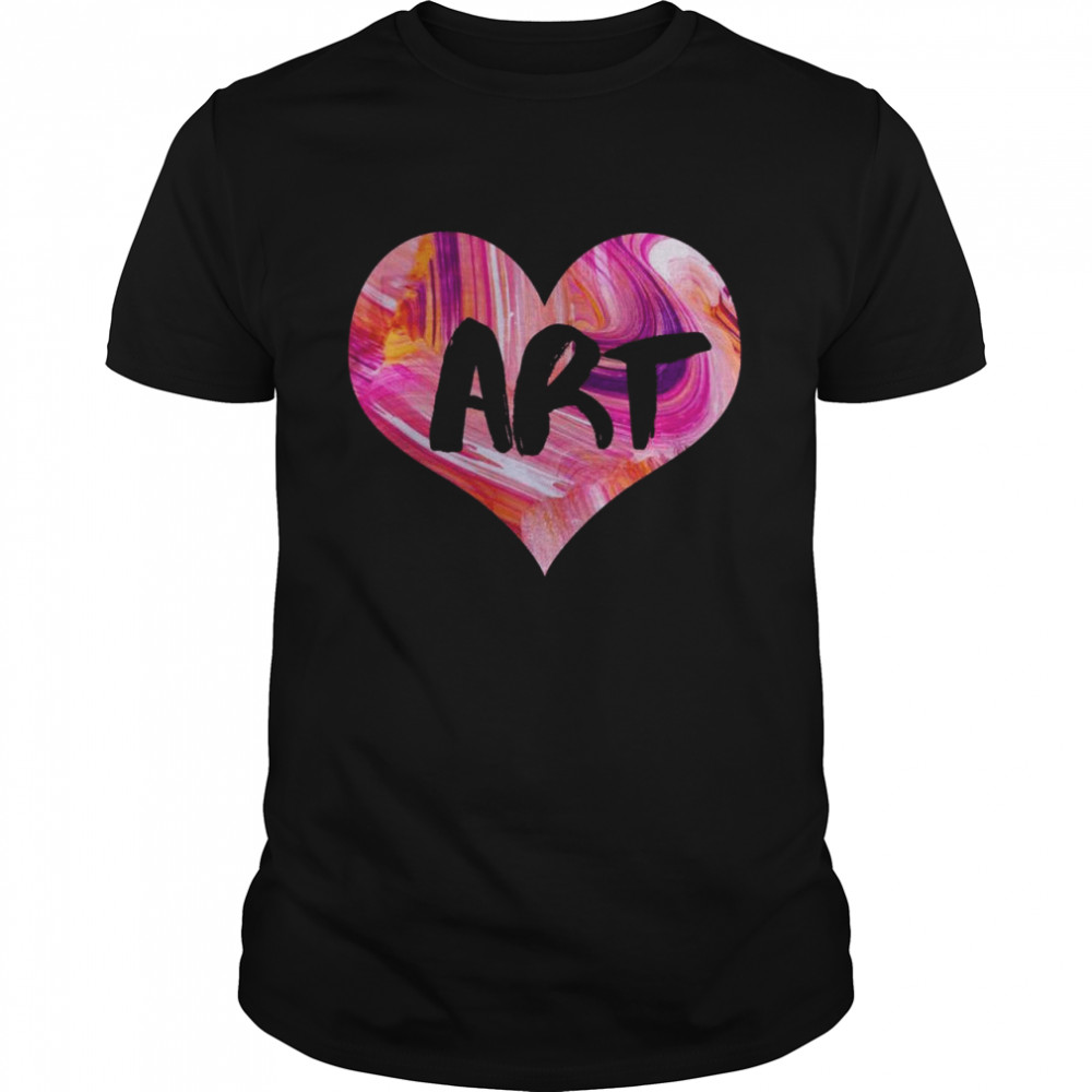 Kã¼nstlerhemd, Kunstlehrer, Geschenk Fã¼r Kunstliebhaber, Buntes Herz Langarmshirt Shirt