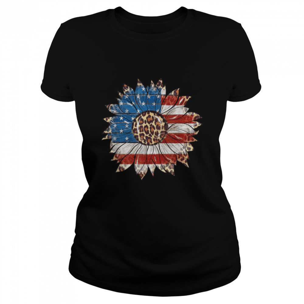 Leopard Sunflower American Flag Patriotic 4Th Of July Women T-Shirt B09zhfcvk5 1 » Cool Gifts for You - Mfamilygift Leopard Sunflower American Flag Patriotic 4Th Of July Women T-Shirt B09zhfcvk5 1