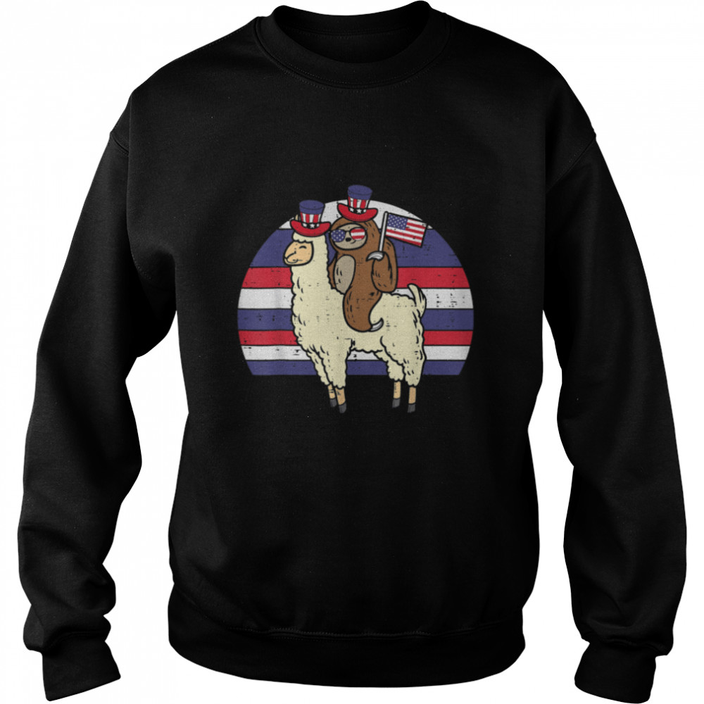 Llama Riding Sloth American Flag Usa Cute 4Th Of July Fourth T-Shirt B09znzc967 3 » Cool Gifts for You - Mfamilygift Llama Riding Sloth American Flag Usa Cute 4Th Of July Fourth T-Shirt B09znzc967 3