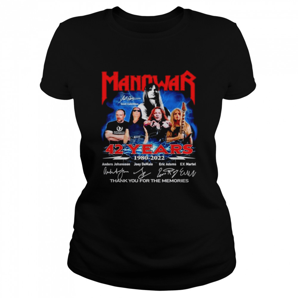 Manowar 42 Years 1980 2022 Thank You For The Memories Signatures Shirt 1 » Cool Gifts for You - Mfamilygift Manowar 42 Years 1980 2022 Thank You For The Memories Signatures Shirt 1
