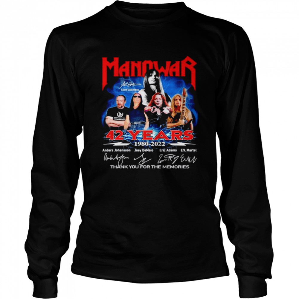Manowar 42 Years 1980 2022 Thank You For The Memories Signatures Shirt 2 » Cool Gifts for You - Mfamilygift Manowar 42 Years 1980 2022 Thank You For The Memories Signatures Shirt 2