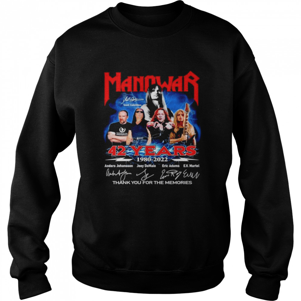 Manowar 42 Years 1980 2022 Thank You For The Memories Signatures Shirt 3 » Cool Gifts for You - Mfamilygift Manowar 42 Years 1980 2022 Thank You For The Memories Signatures Shirt 3