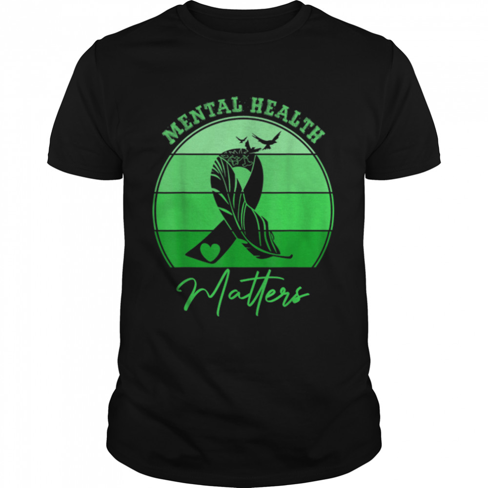 Mental Health Matters Green Ribbon Mental Health Awareness T-Shirt B09zkt5tvk