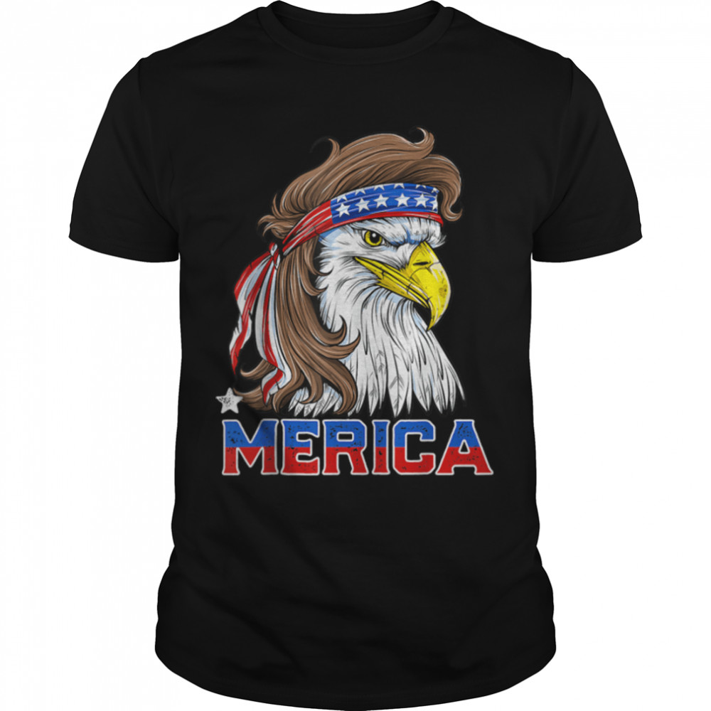 Merica Eagle Mullet 4Th Of July Men Women American Flag Usa T-Shirt B09zhmbydc
