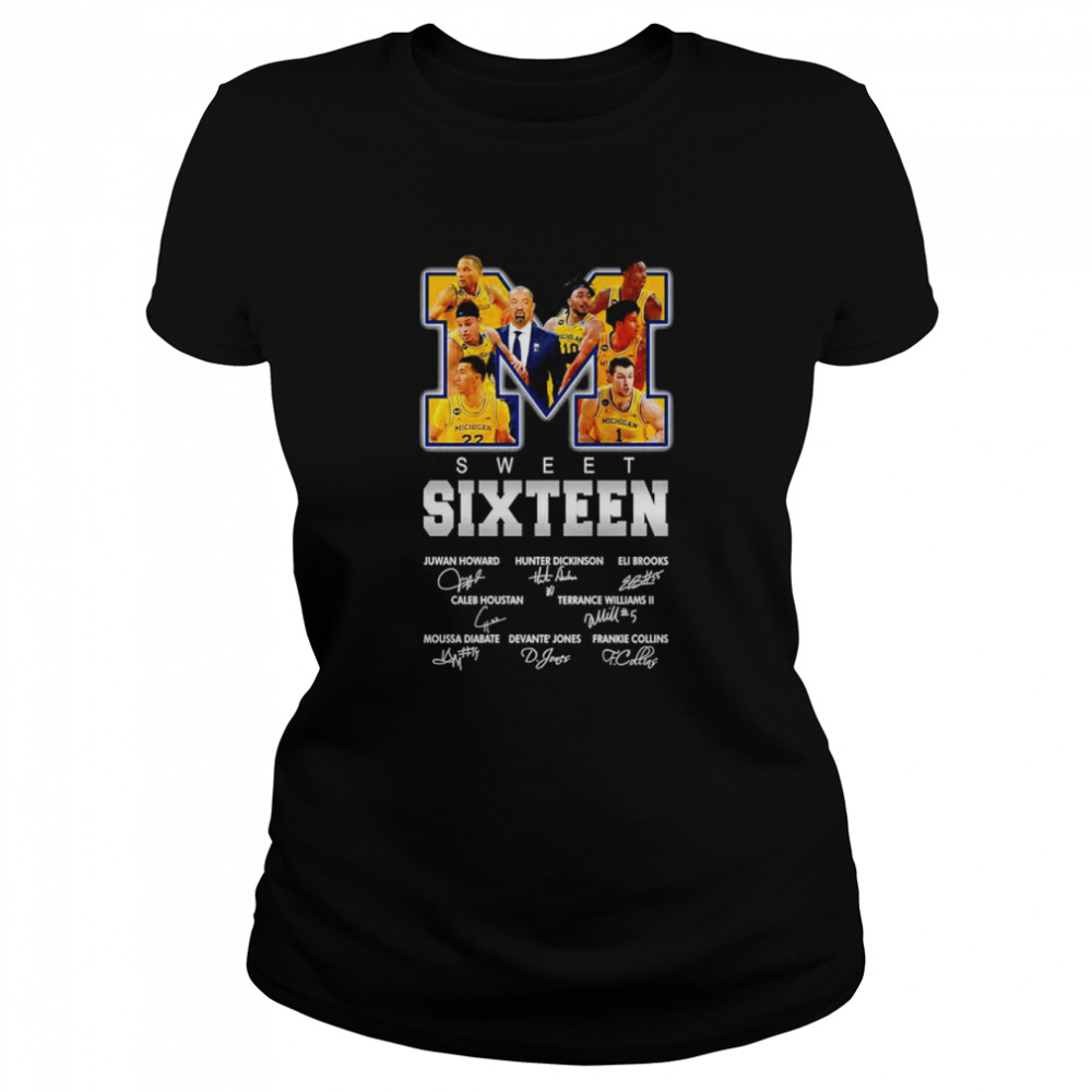 Michigan Wolverines Sweet Sixteen Signatures Shirt 1 » Cool Gifts for You - Mfamilygift Michigan Wolverines Sweet Sixteen Signatures Shirt 1