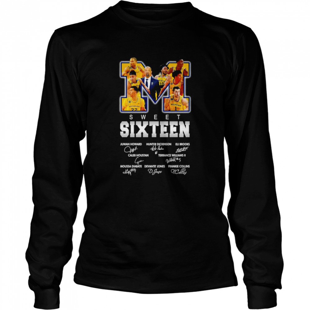 Michigan Wolverines Sweet Sixteen Signatures Shirt 2 » Cool Gifts for You - Mfamilygift Michigan Wolverines Sweet Sixteen Signatures Shirt 2