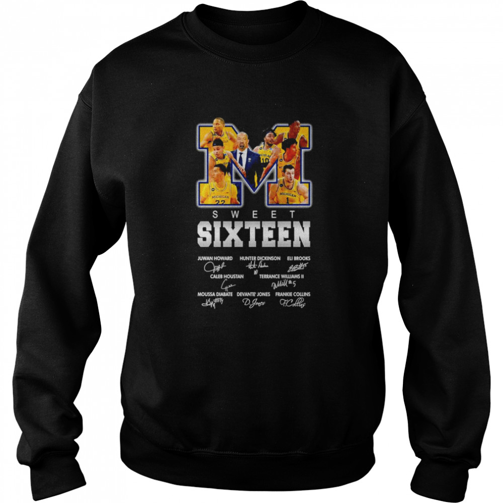 Michigan Wolverines Sweet Sixteen Signatures Shirt 3 » Cool Gifts for You - Mfamilygift Michigan Wolverines Sweet Sixteen Signatures Shirt 3