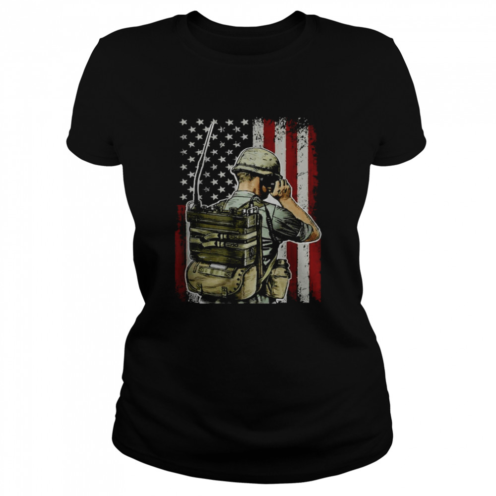 Military Radio Operator American Flag T-Shirt 1 » Cool Gifts for You - Mfamilygift Military Radio Operator American Flag T-Shirt 1