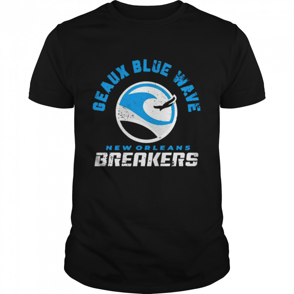 Orleans Breakers Geaux Blue Wave T-Shirt Orleans Breakers Geaux Blue Wave T-Shirt