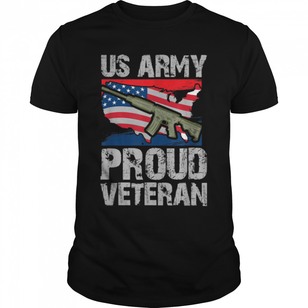 Proud Veteran Retired Soldier U.S Flag T-Shirt B09znpn1rm