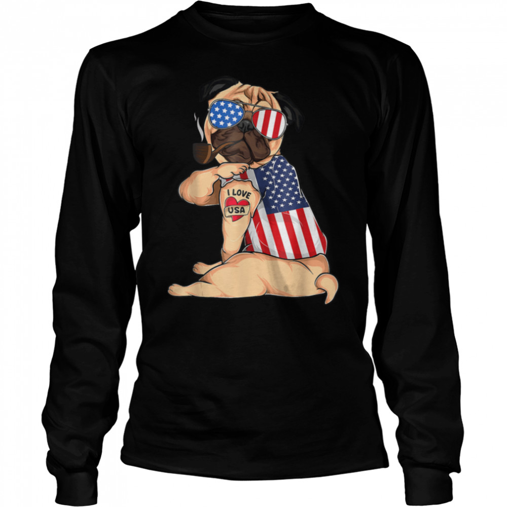 Pug Dog Merica 4Th Of July Usa American Flag Men Women T-Shirt B09znw2bg3 2 » Cool Gifts for You - Mfamilygift Pug Dog Merica 4Th Of July Usa American Flag Men Women T-Shirt B09znw2bg3 2