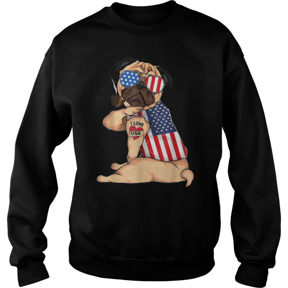 Pug Dog Merica 4Th Of July Usa American Flag Men Women T-Shirt B09znw2bg3 3 » Cool Gifts for You - Mfamilygift Pug Dog Merica 4Th Of July Usa American Flag Men Women T-Shirt B09znw2bg3 3