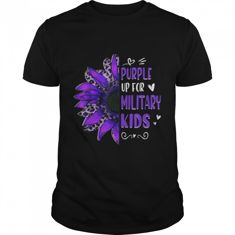Purple Up For Military Purple Sunflower Military Children Mo T-Shirt B09zd6hts1