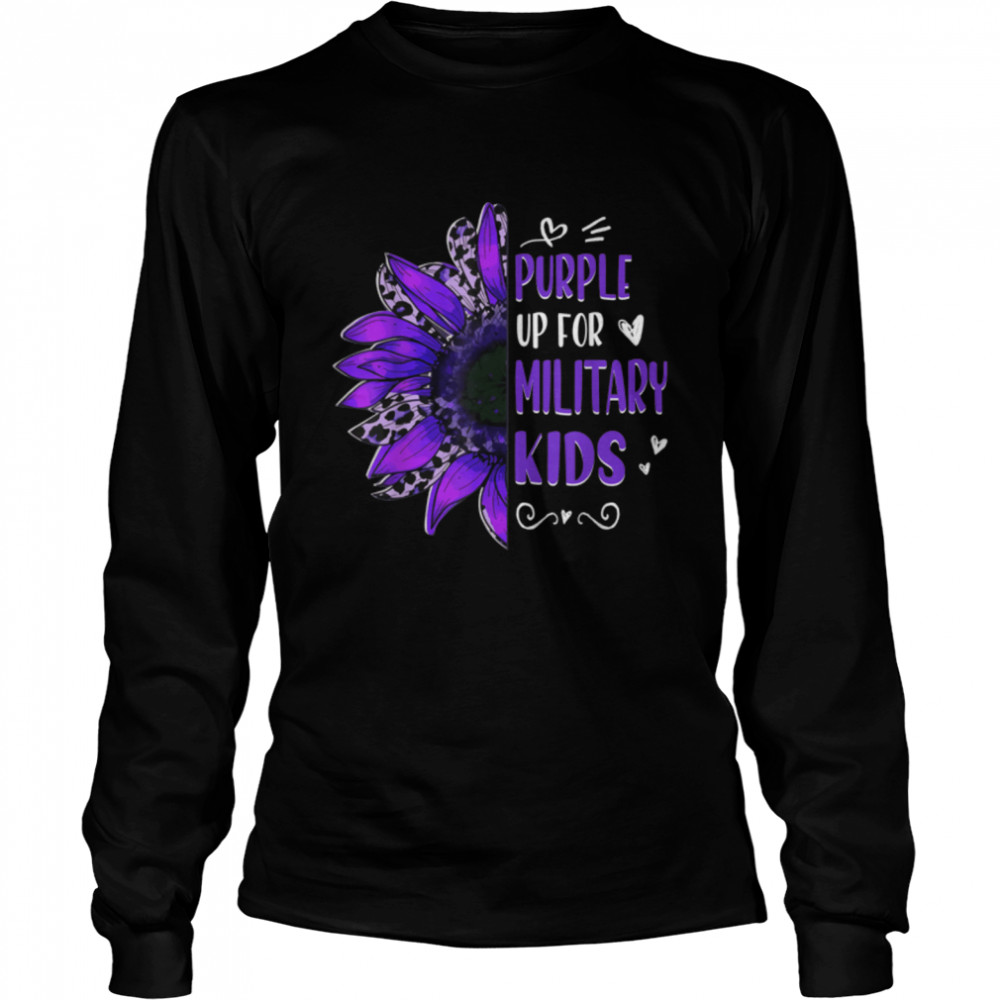 Purple Up For Military Purple Sunflower Military Children Mo T-Shirt B09zd6hts1 2 » Cool Gifts for You - Mfamilygift Purple Up For Military Purple Sunflower Military Children Mo T-Shirt B09zd6hts1 2