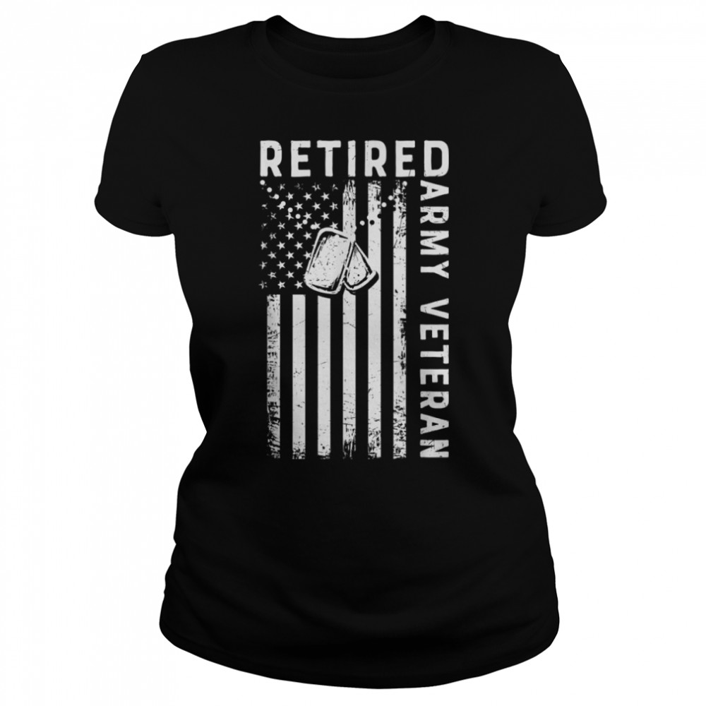 Retired Army Veteran Dog Tags U.S. Flag T-Shirt B09znwr622 1 » Cool Gifts for You - Mfamilygift Retired Army Veteran Dog Tags U.S. Flag T-Shirt B09znwr622 1