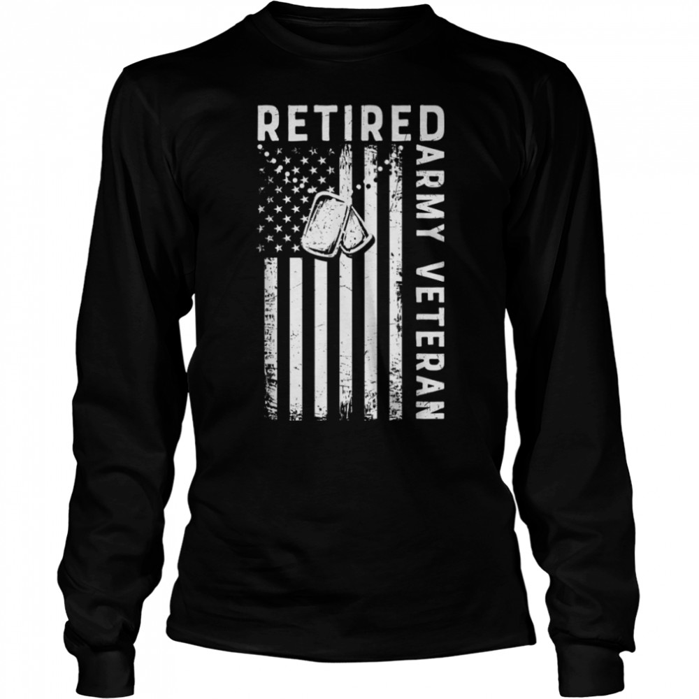 Retired Army Veteran Dog Tags U.S. Flag T-Shirt B09znwr622 2 » Cool Gifts for You - Mfamilygift Retired Army Veteran Dog Tags U.S. Flag T-Shirt B09znwr622 2