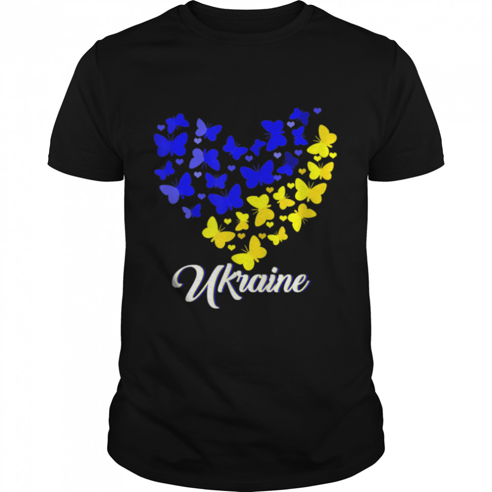 Heart Heart Ukraine Shirt Butterfly I Stand With Ukraine T-Shirt B09w5jrjn1