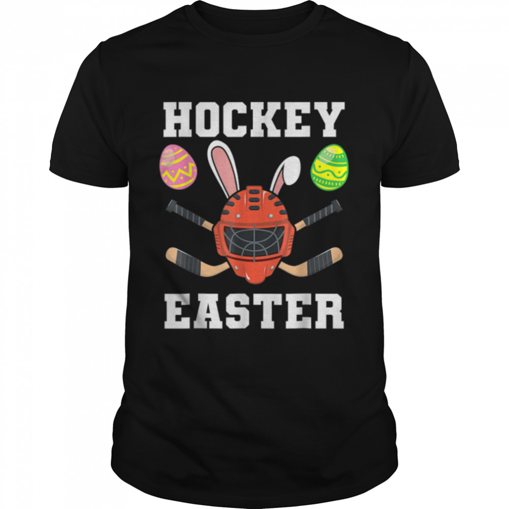 Hockey Easter Egg Bunny Rabbit Helmet Sport Player T-Shirt B09w914ggy