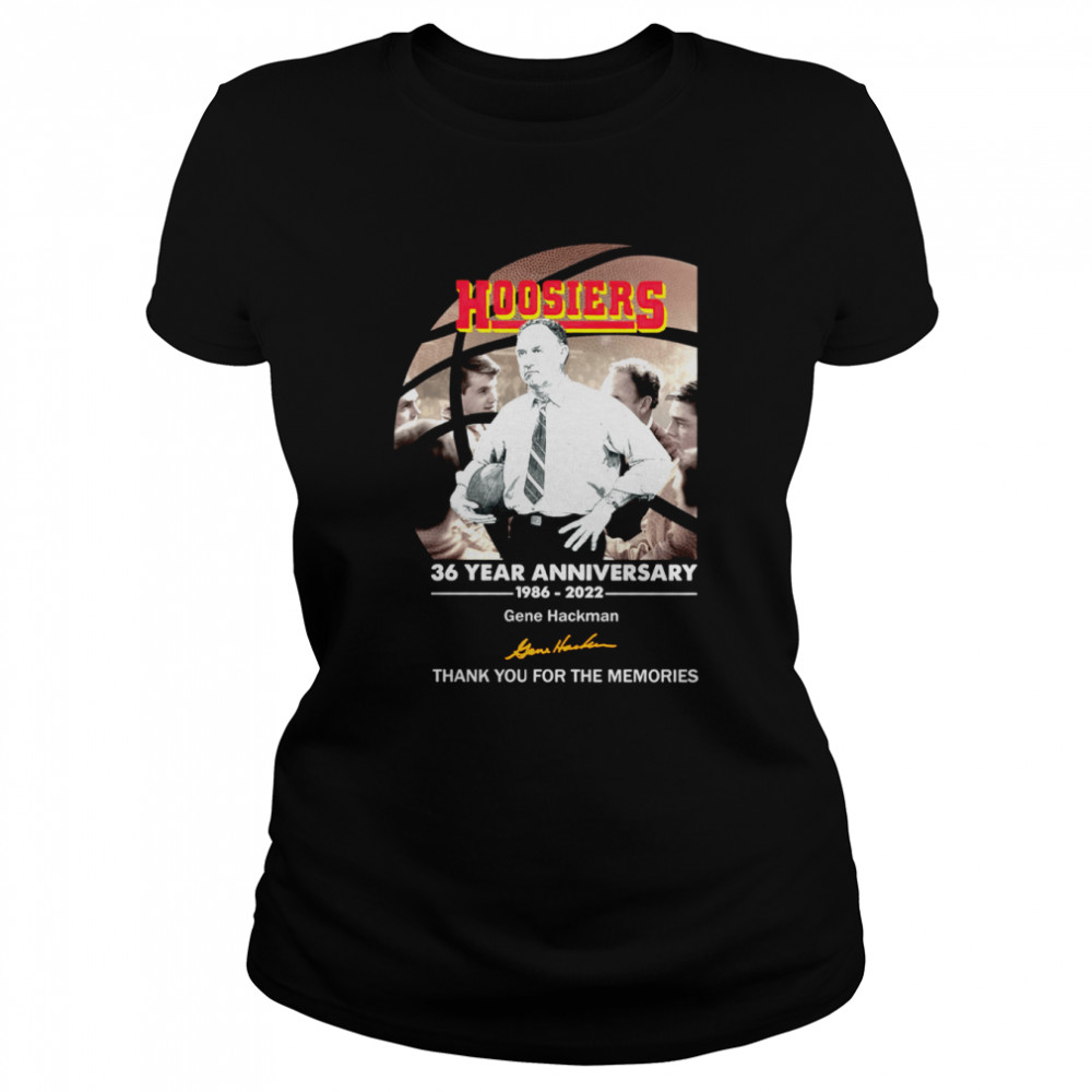 Hoosiers 36 Year Anniversary 1986 2022 Gene Hackman Thank You For The Memories Shirt 1 » Cool Gifts for You - Mfamilygift Hoosiers 36 Year Anniversary 1986 2022 Gene Hackman Thank You For The Memories Shirt 1