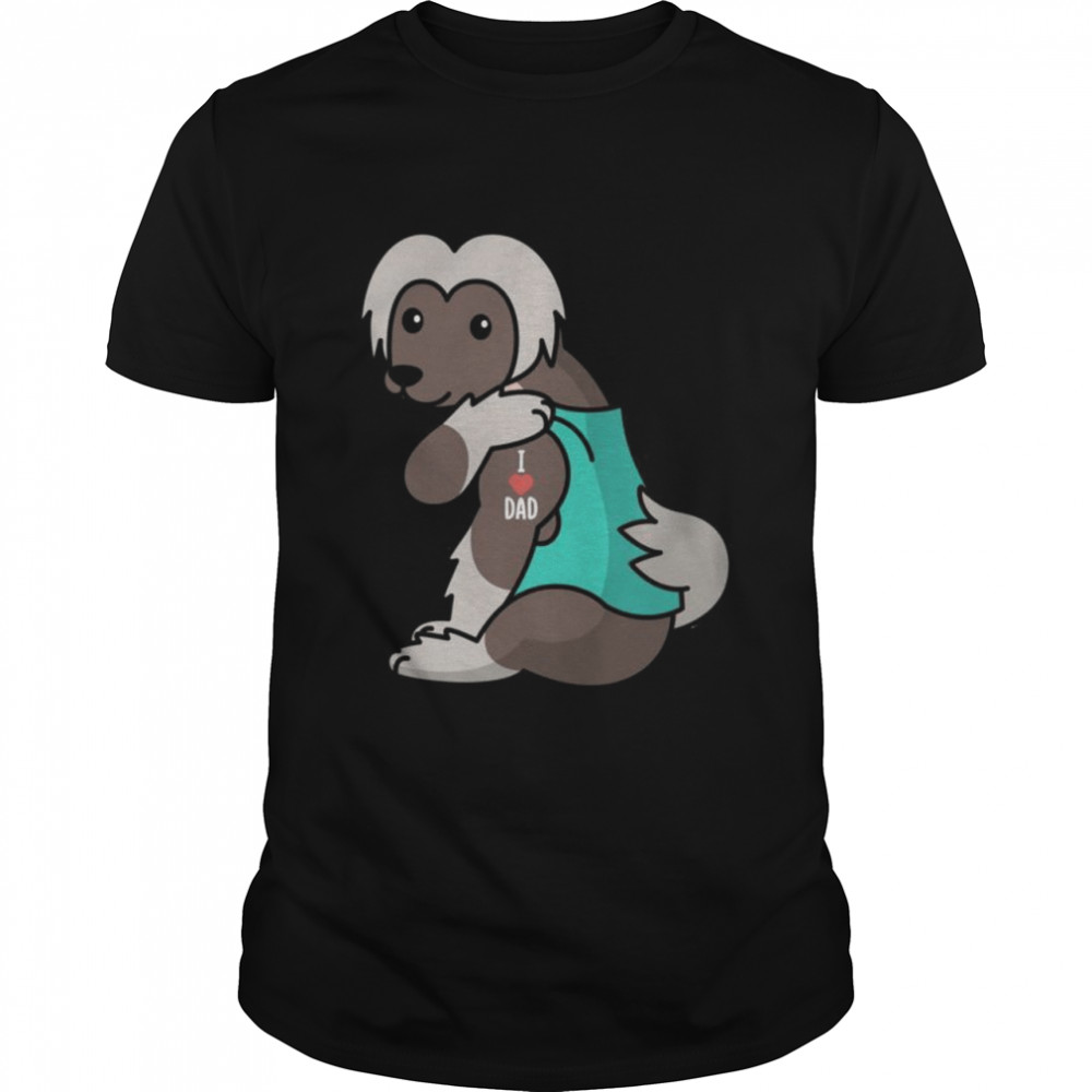 I Love Dad Tattoo Chinese Crested Father Dog Shirt