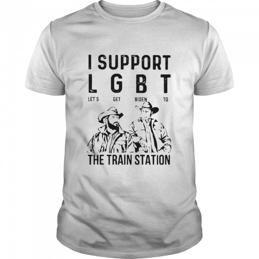 I Support Lgbt Let’S Get Biden To The Train Station Shirt I Support Lgbt Let’S Get Biden To The Train Station Shirt
