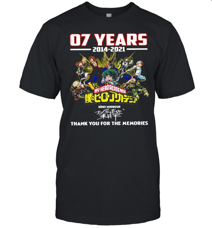 07 Years 2014 2021 My Hero Academia Thank You For The Memories T-Shirt