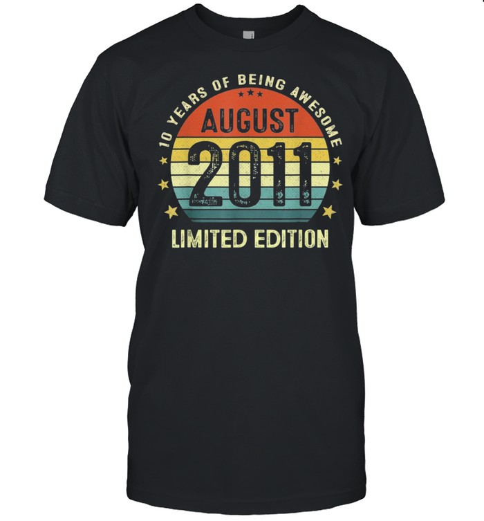 10 Year Old Vintage August 2011 Limited Edition 10 Birthday T-Shirt