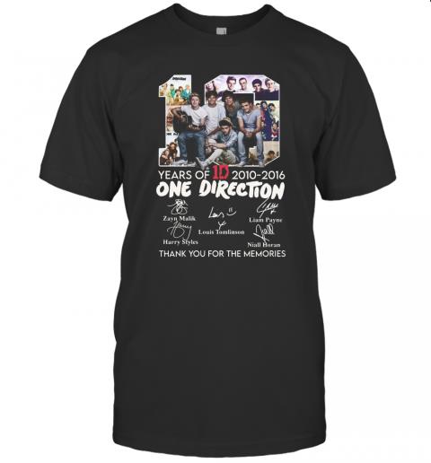 10 Years Of 1D 2010 2016 One Direction Thank You For The Memories Signatures T-Shirt 10 Years Of 1D 2010 2016 One Direction Thank You For The Memories Signatures T-Shirt