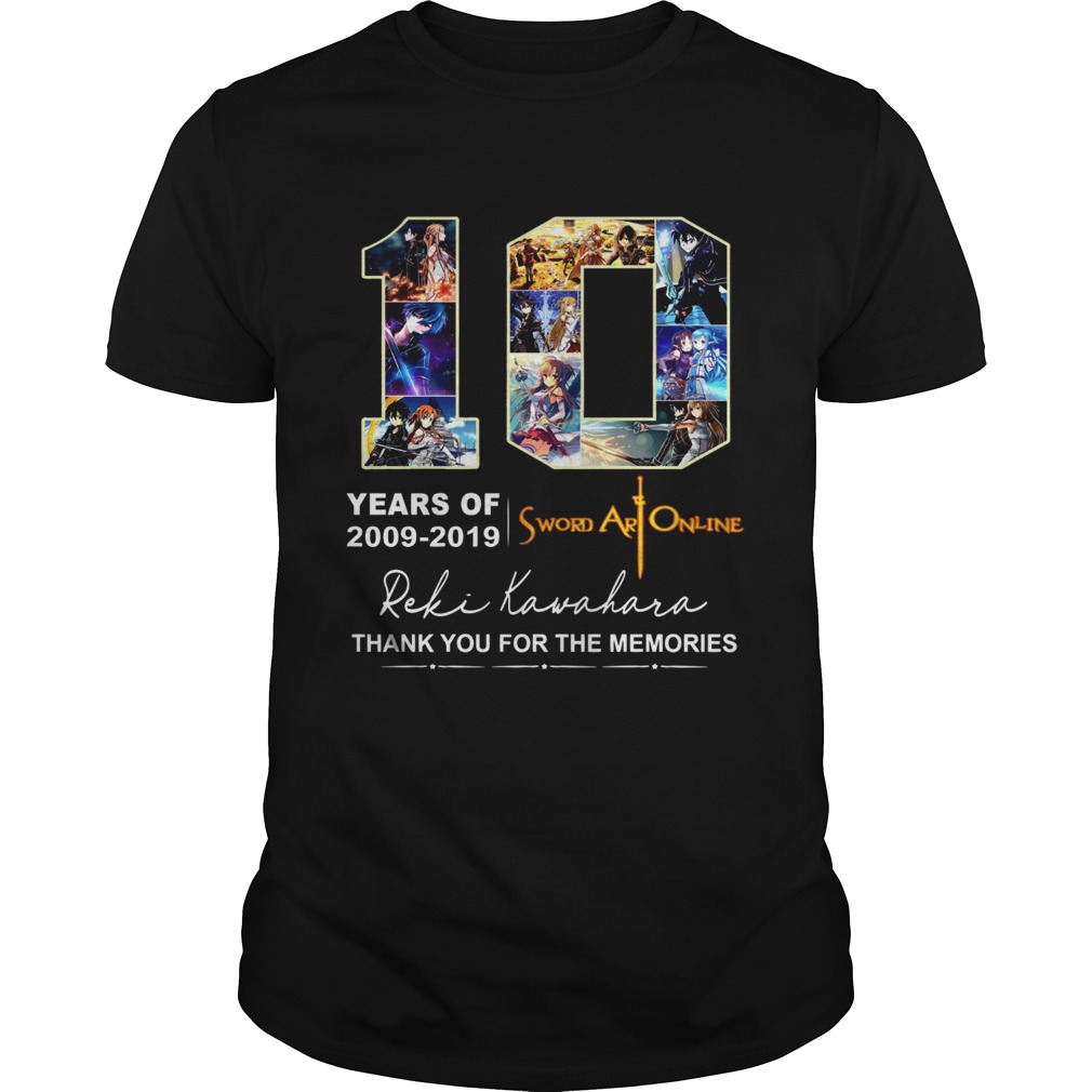 10 Years Of Sword Art Online 2009 2019 Thank You For The Memories T-Shirt 10 Years Of Sword Art Online 2009 2019 Thank You For The Memories T-Shirt