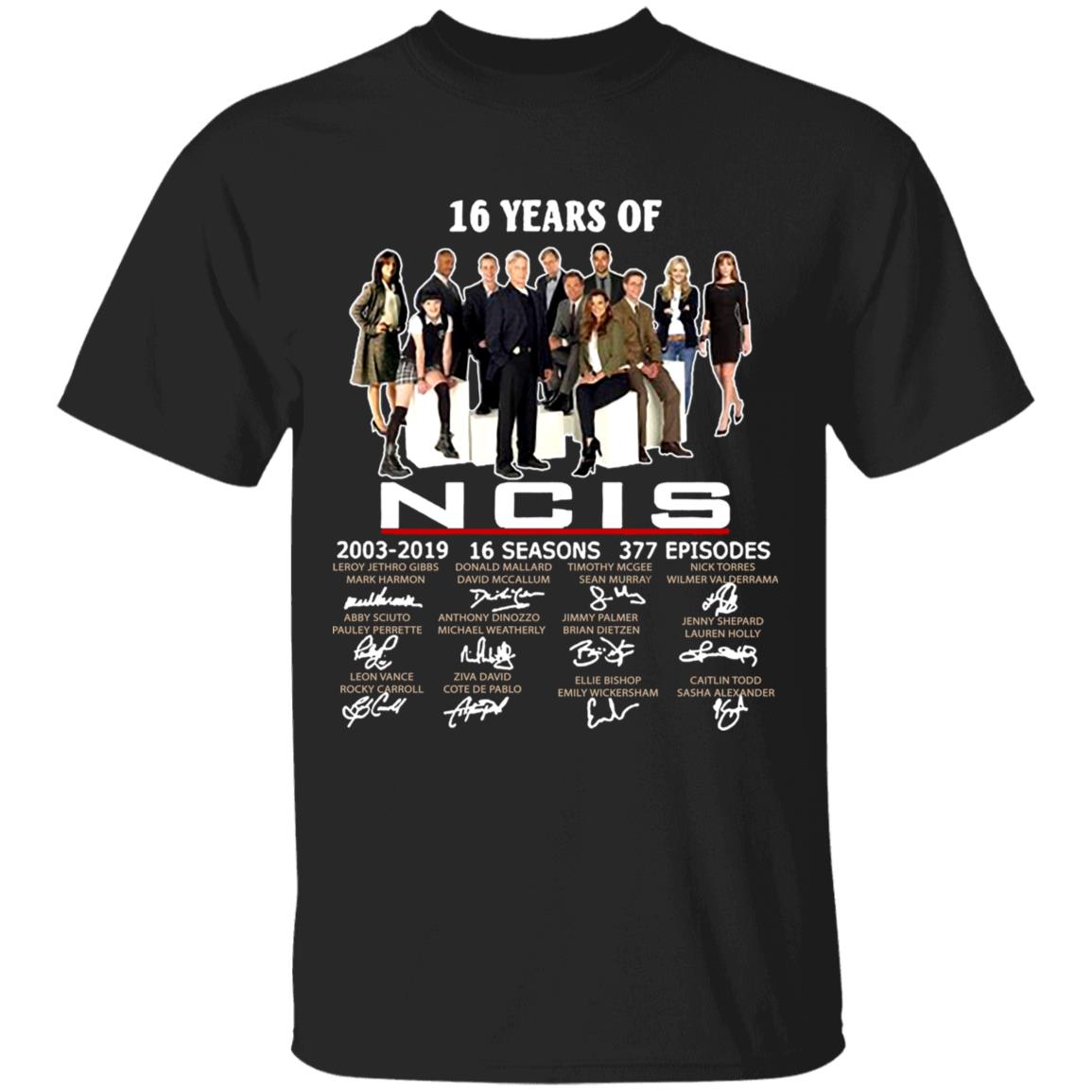 16-Years-Of-Ncis-2003-2019-Signatures G500 Gildan 5.3 Oz. T-Shirt