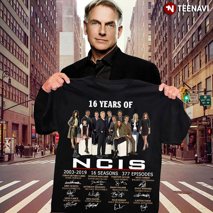 16 Years Of Ncis 2003-2019 Signatures T-Shirt