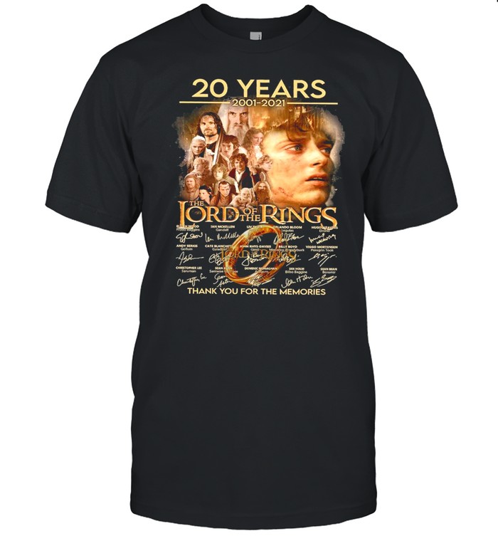 20 Years 2001 2021 The Lord Of The Rings Thank You For The Memories T-Shirt