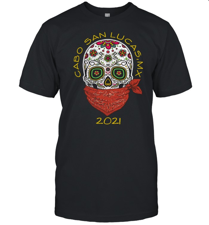 2021 Cabo San Lucas, Mexico Mx Skull Souvenir Bandanna T-Shirt 2021 Cabo San Lucas, Mexico Mx Skull Souvenir Bandanna T-Shirt
