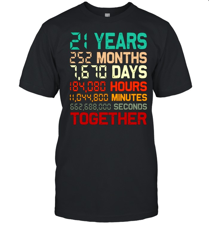 21 Years Together Couple Matching 21St Wedding Anniversary T-Shirt 21 Years Together Couple Matching 21St Wedding Anniversary T-Shirt