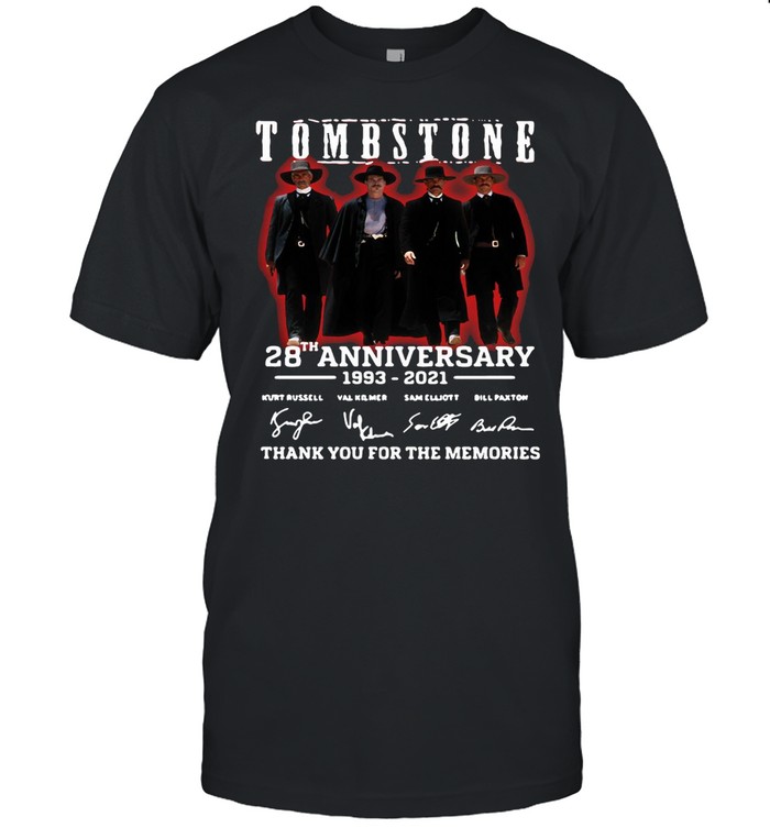 28 Years 1993-2021 Funny Tombstone Signature Thank You For The Memories T-Shirt