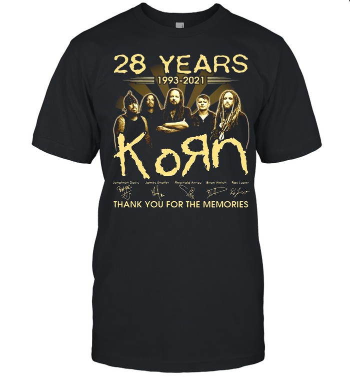 28 Years 1993-2021 Korn Signature Thank You For The Memories T-Shirt