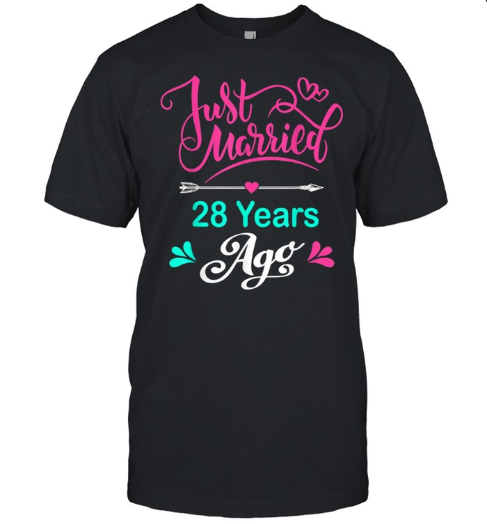 28Th Wedding Anniversary Matching Couple Him And Her T-Shirt