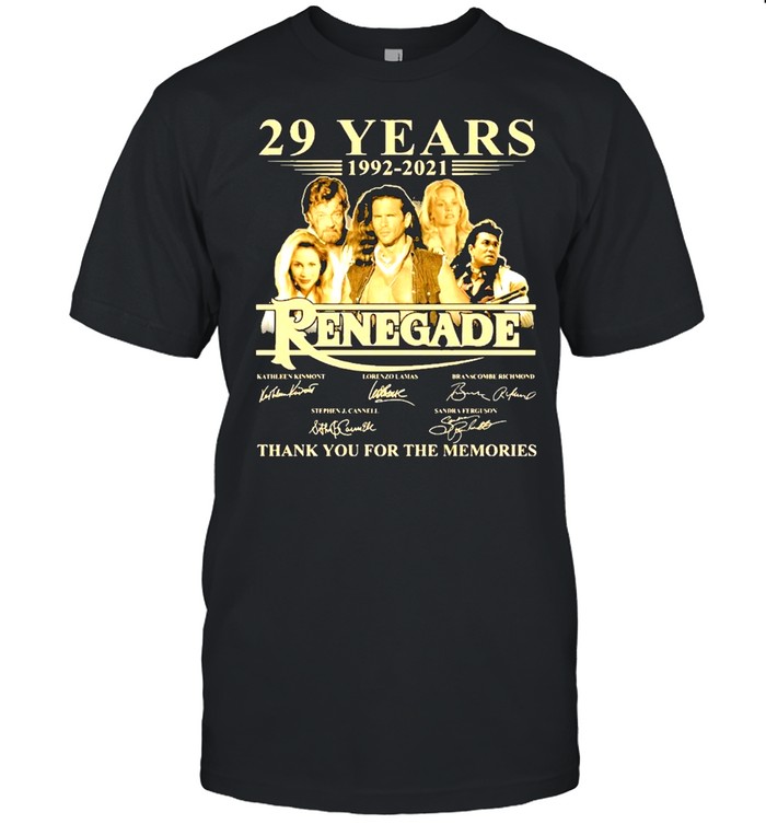 29 Years 1992 2021 Renegade Thank You For The Memories T-Shirt