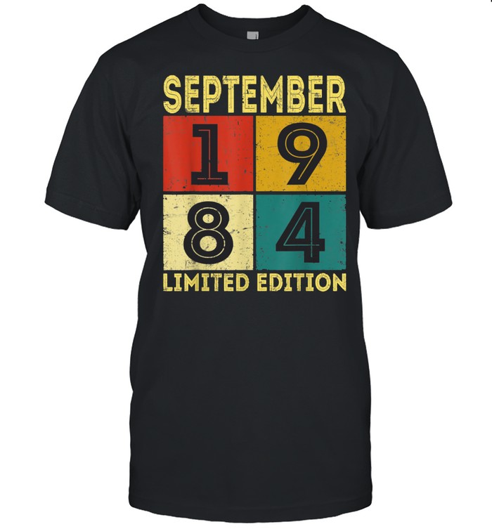 37Th Birthday Retro Awesome Since September 1984 37 Yrs Old T-Shirt