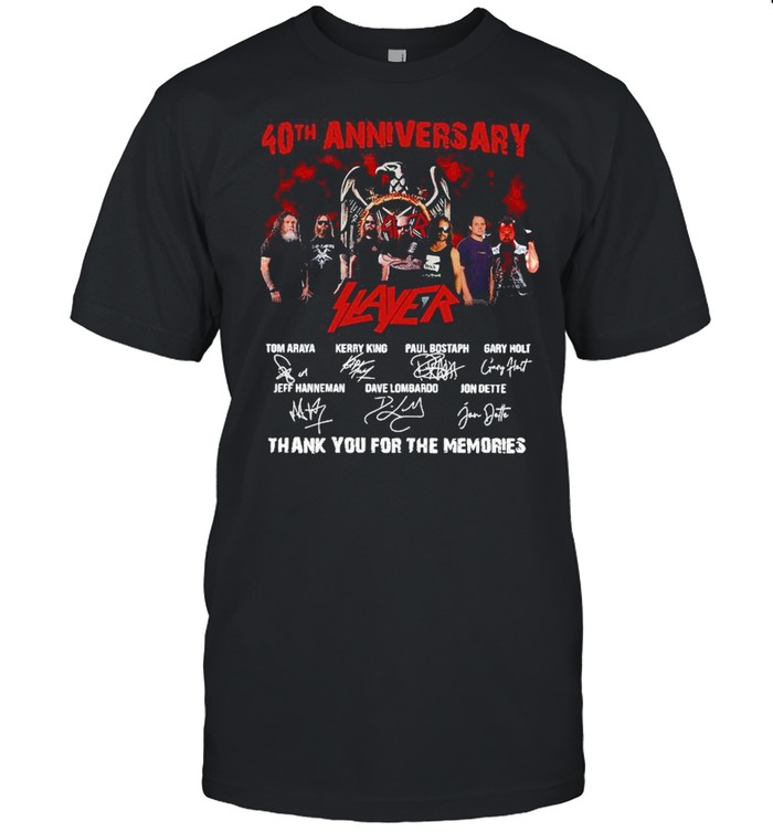 40Th Anniversary Slayer Thank You For The Memories Signatures T-Shirt