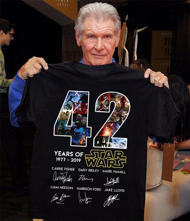 42 Years Of Star Wars 1977 2019 Signatures T-Shirt