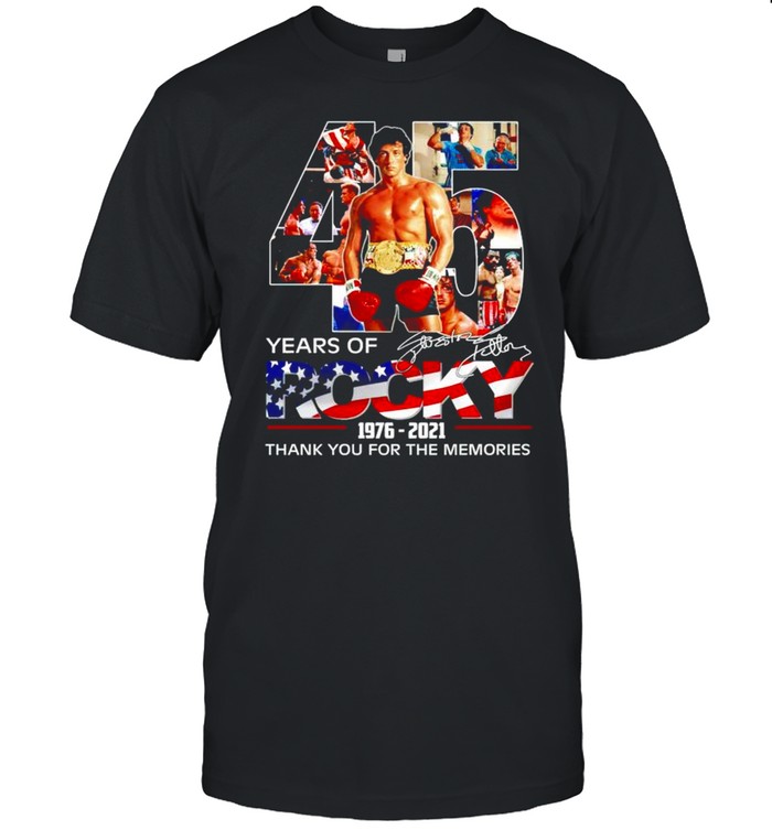 45 Years Of Rocky 1976 2021 Thank You For The Memories T-Shirt