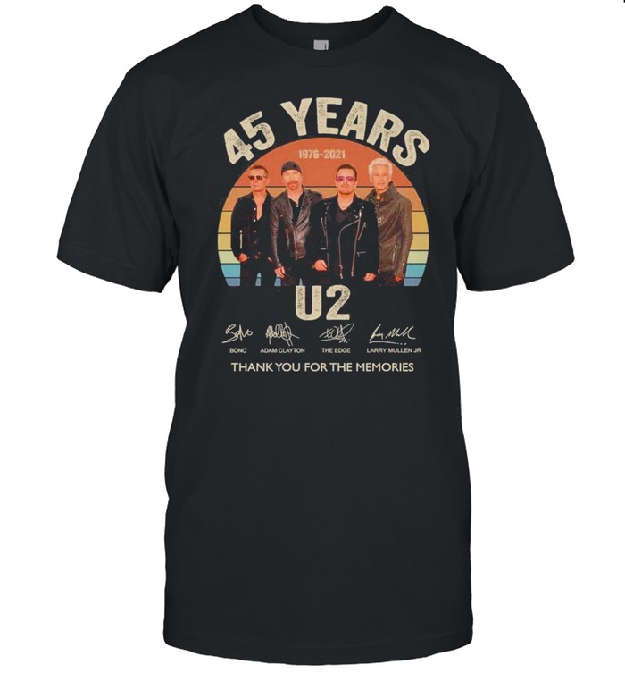 45 Years U2 1976 2021 Thank You For The Memories Vintage T-Shirt
